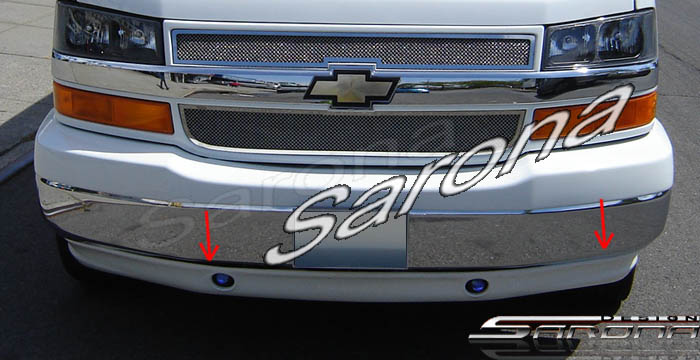 Custom Chevy Van Front Bumper Add-on  All Styles Front Lip/Splitter (2003 - 2024) - $270.00 (Part #CH-006-FA)